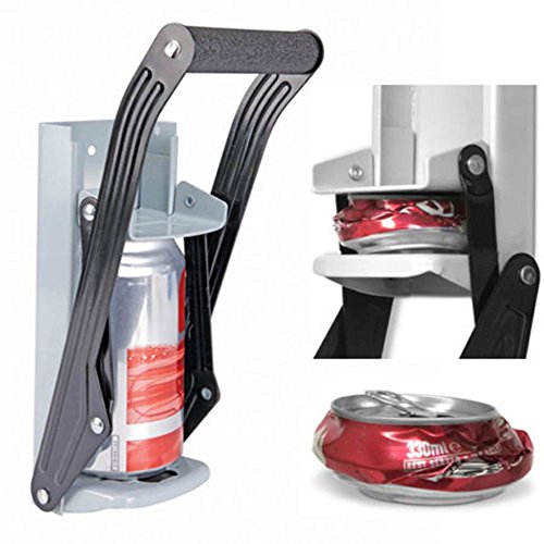 Dosenpresse Bierdosenpresse für Dosen,Handpresse mit Flaschenöffner,Wandmontage 16oz Dosen Brecher Crush Dosen mit hoher Hebelwirkung,langem Griff,bis 500 ml Cover