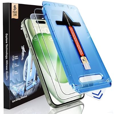 MAGIC JOHN 2 Pack for iPhone 15 Plus 6.7 inch Tempered Glass Screen Protector, Auto Dust-Elimination Installation, Bubble Free, Dynamic Island Compatible, HD Clear, Easy Installation