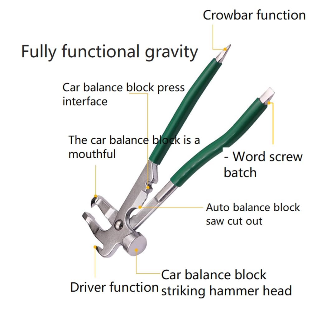 Pinze Per Pesi Delle Ruote - Strumento Per Installazione E Rimozione, Con Martello E Leva - Per Auto, SUV, Camion - Foto 7
