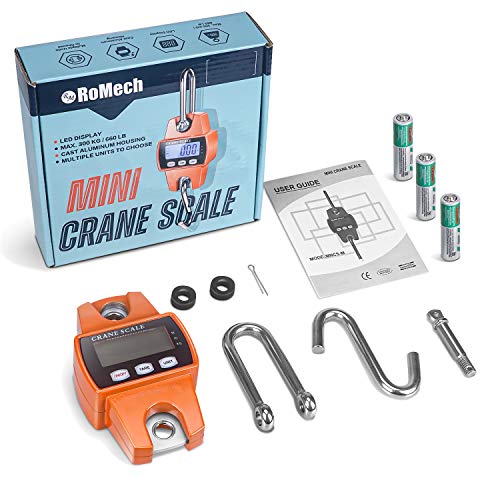 Romech 660Lb Digital Hanging Scale With Cast Aluminum Case, Handheld 300Kg Mini Crane Scale With Hooks For Farm Hunting Fishing Outdoor (Orange) #TOP7