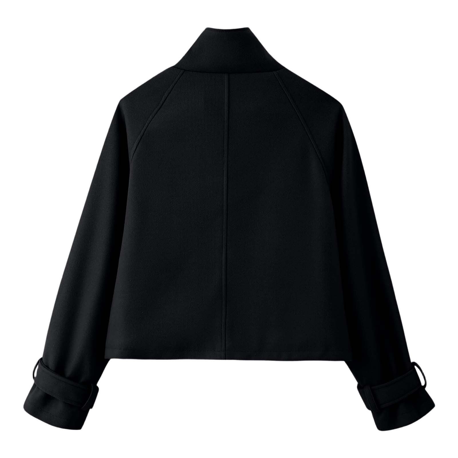 Générique Giacca Corta Donna 2027 Faux Sueded Collo Alto Cerniera Leggera Autunno (Green, XS)