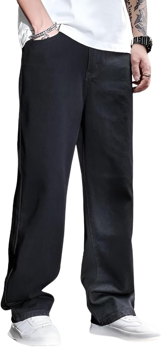 Ben Martin Men Jeans || Baggy Fit Jean's for Man || Loose Fit High Rise Denim || Stretchable Casual Wear Jean,s || Dance Rap Rapping Style Pant for Men || Denim Cotton Jeans (1)