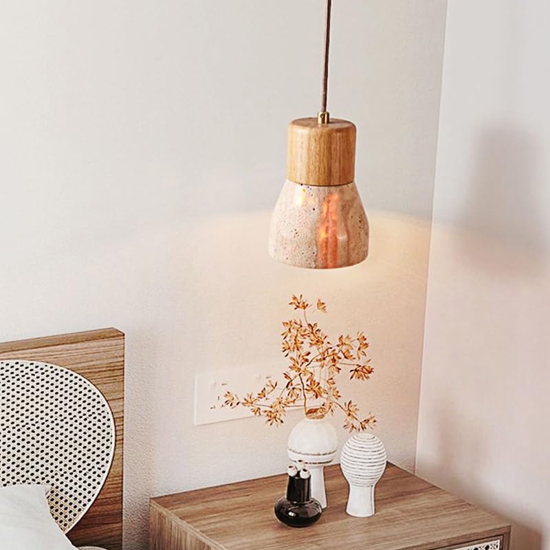 Lampe suspendue en noyer pour illuminer votre table de restaurant