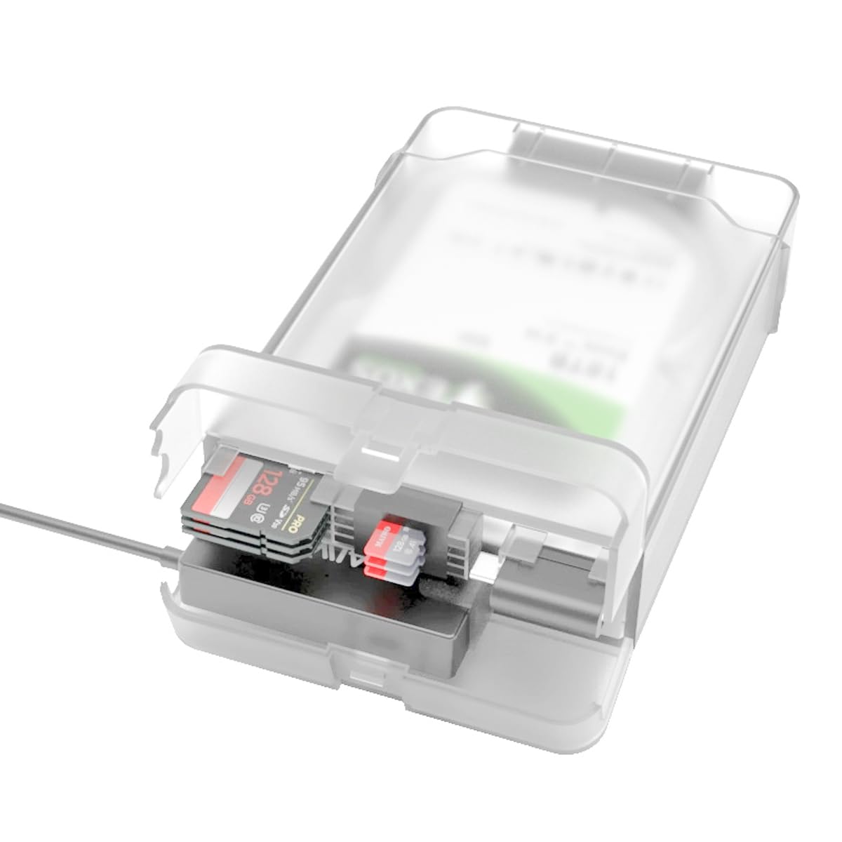Boîtier de disque dur externe pour SSD SATA 2,5" et 3,5" avec stockage sur carte SD, vitesse de 5 Gbit/s
