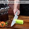 Knife Set, 14 Pieces Kitchen Knife Set with Wood Block, Chef Knife with 6 Pieces Serrated Steak Knives, High Carbon Stainless Steel Knife Sets for Multipurpose Cooking