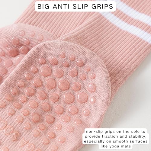 Image of Pilates Socks with Grips for Women Yoga Socks Barre Socks Non Slip Socks 2 packs