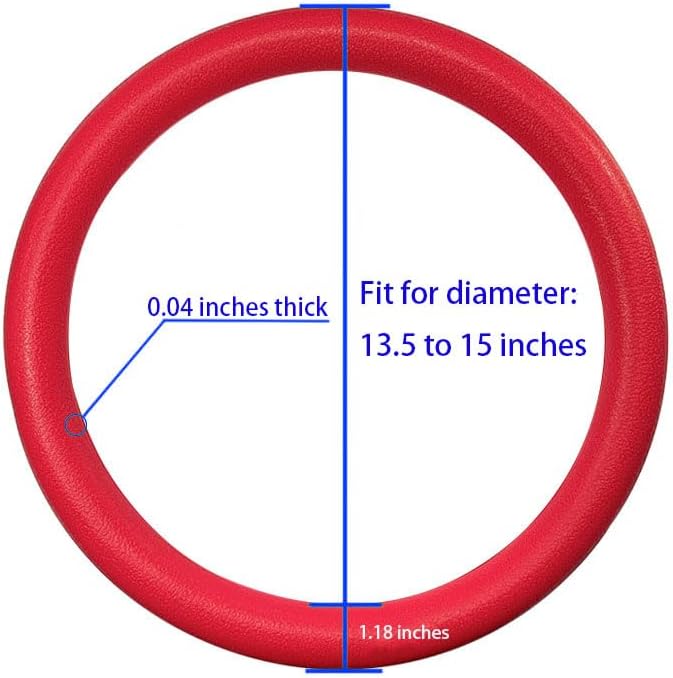 Red Car Steering Wheel Cover: RPKEY 13.5 to 15 inches Silicone Steering Cover Compatible with Most of Car Models | Replacement for Steering Wheel Cover - Image 3
