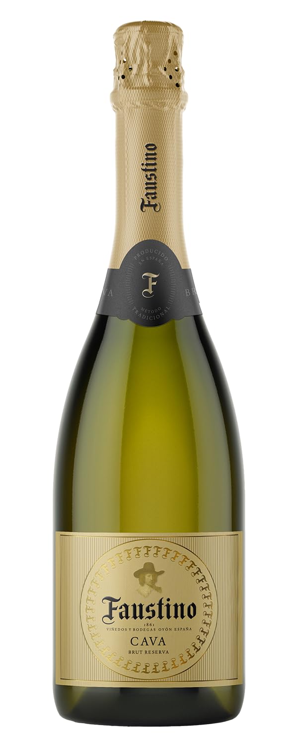 Faustino Brut Reserva Cava NV 75cl, 11.5% ABV | Macabeo and Chardonnay Blend | White Stone Fruit, Apple, Floral, Honey Notes | Sparkling Wine | Rioja, Spain