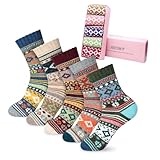 besky Warm Socks for Women Cozy Fuzzy Winter Socks Cotton Soft Crew Socks Christmas Gifts for Women