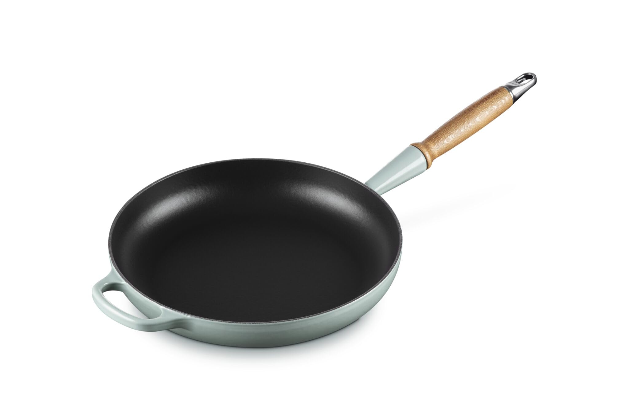 LE CREUSET Signature Bratpfanne aus Gusseisen mit Holzgriff 28 cm, Sea Salt