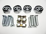 4PCS X TOYOTA License Plate Frame Bolts Emblem Screws Caps Logo Set