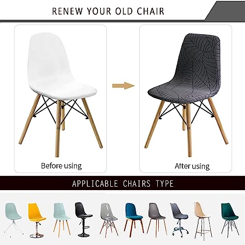 SHENGYIJING Dining Chairs Covers Set of 2/4/6, Style Shell Mid Century Modern Accent Side Chair Covers (Grey, 2 Pieces) - Image 4