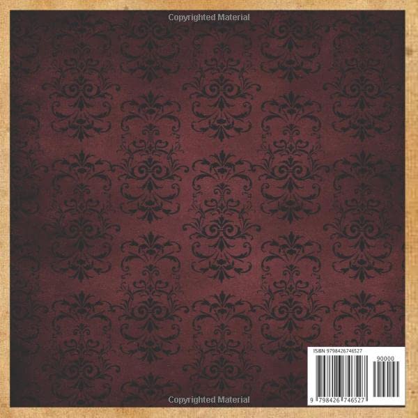 scrapbook paper damask red gothic pattern queen for scrapbooking supplies & DIY material craft junk journal ephemera pack kit 28 patterned crafting ... decorative dark design for handmad art image 3