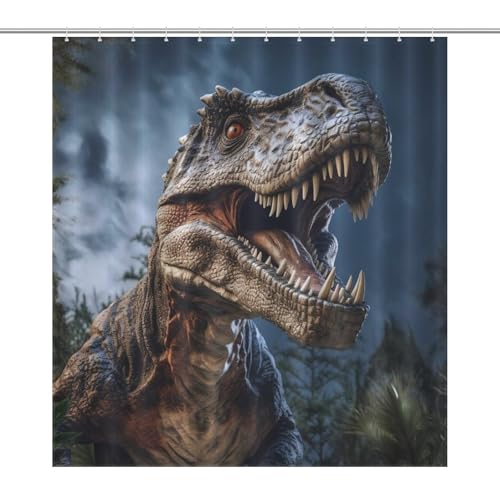 Rideau de douche dinosaure en tissu polyester imperméable 168x183cm