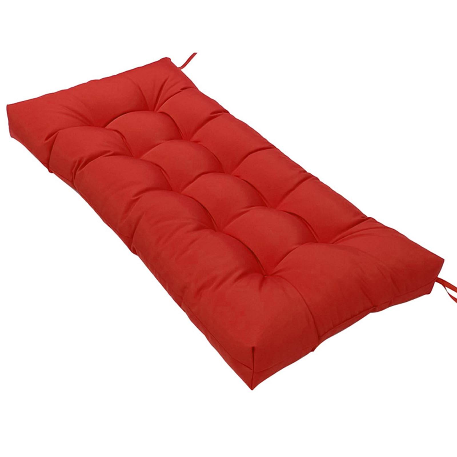 ENWIND Water Proof Loveseat Cushion, Non-Slip Bottom for Indoor/Outdoor Furniture, Tufted Bench Cushions for Bench/Window/Piano/Porch/Swing,Red,130 * 50