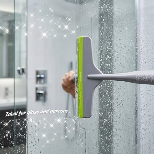 Image of Solitude Pack of 2 Wipers + 1 Gap Cleaning Brush, Multi-Purpose Kitchen Platform & Glass Cleaning Squeegee for Windows, Car Windshields, Bathroom Mirrors & Tables for Home, Kitchen & Office
