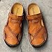 NANXIN&LOVE Mens Casual Leather Sandals Summer Beach Slipper Mens Comfort Outdoor Shoes Fashion Lightweight Trail Water Sandal Adjustable （Two Ways）