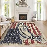 Générique Tapis Drapeau Américain, Tapis Entree Interieur Drapeau Américain, Poils Antidérapant Courts Doux Moquette Paillasson Interieur Entree Un Nettoyage Facile 50 x 80 cm P-&66