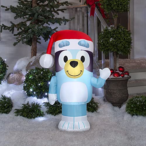 Gemmy 882399 Bluey Christmas Airblown Inflatable In Santa Hat Bluey thumb #1