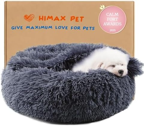 Himax Dog Beds for Small Dogs, Donut Dogs Beds with Blanket Attac...