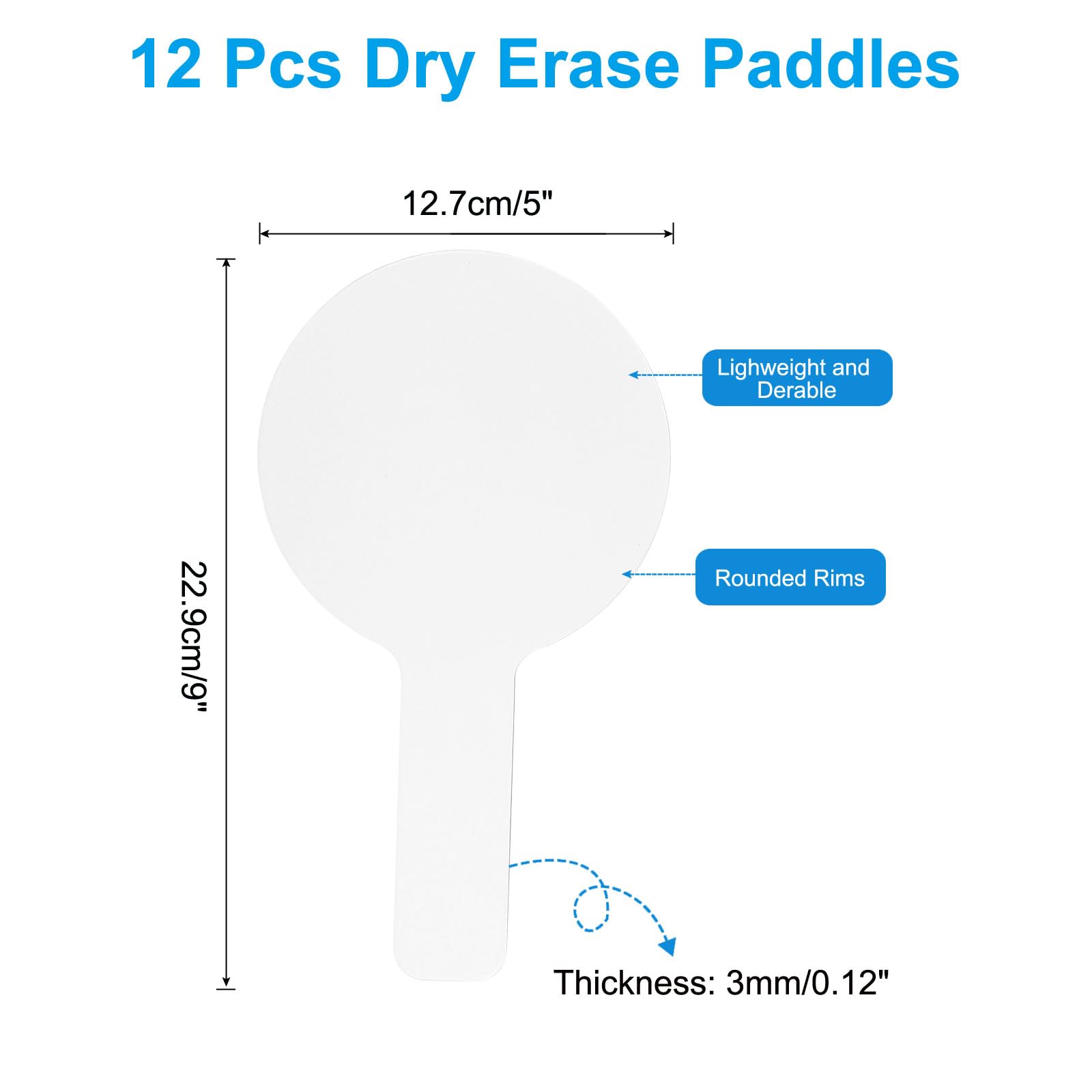 PATIKIL 9x5in Thickened Dry Erase Paddles - Image 2