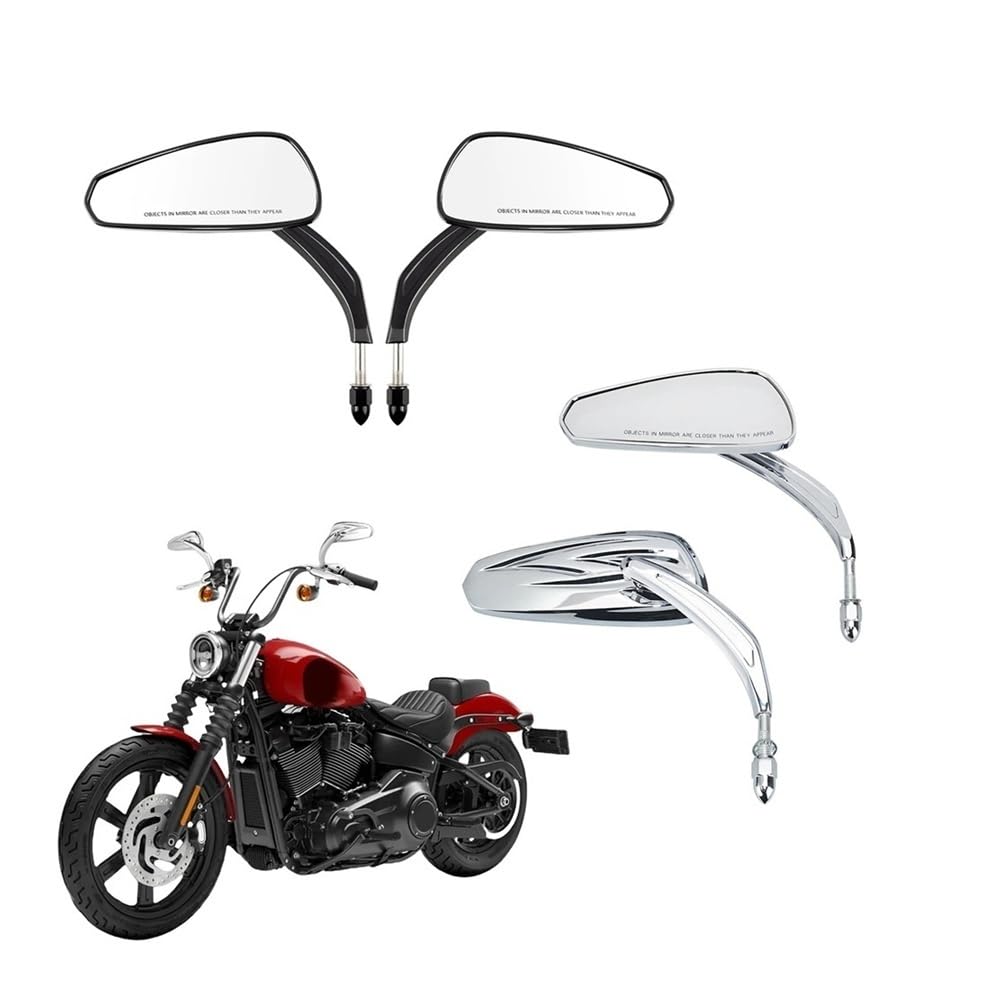 motos Miroir vélo Rétroviseurs De Guidon De Moto 5/16'' Pour Touring,Pour Sportster,Pour Iron 883,Pour Street Pour Glide(Chrome)