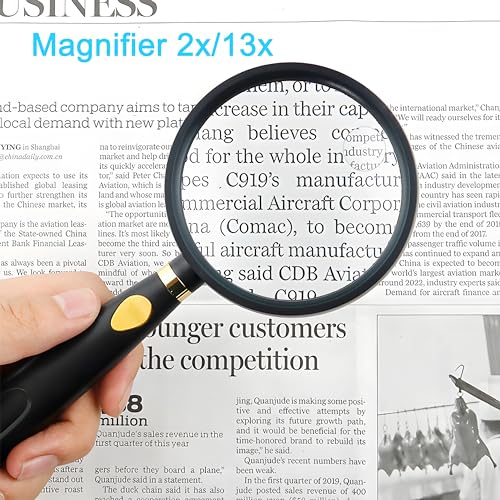 Reading Magnifying Glass Children's Magnifying Glass for Seniors Magnifying Glass 2-13x 110 mm Handheld Magnifying Glass Reading Magnifier Acrylic Lens and Not Heavy Shatterproof Non-Slip for Hobby - Image 3