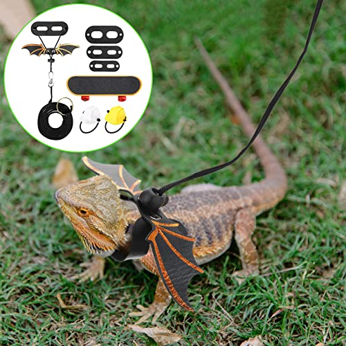 5 Pieces Bearded Dragon Accessories Toy Set Bearded Dragon Leashes and Harnesses S/M/L 3 Size Packed Lizard Harness Mini… - Image 7