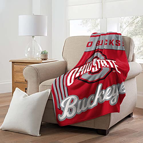 Ohio State Buckeyes 46 x 60 NCAA Officially Licensed Throw Blanket Super Soft Lightweight Fleece Blanket for Game Day Dorms Couch Travel & Tailgating Comfort