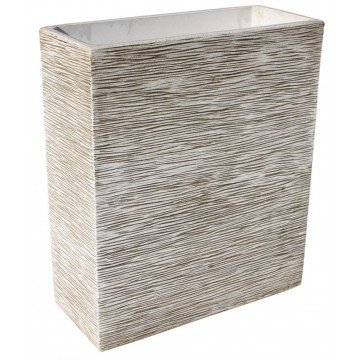 AnaParra Jardinera Rectangular Moderna en hormigón aligerado para Exterior Cuadrada Barents 50X25X70cm. Natural Musgo Verde