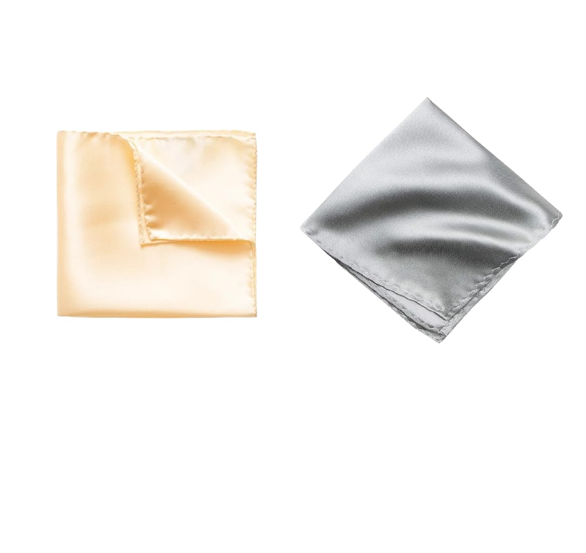 greyknot Men's Pocket Square Set – Golden & Silver (Pack of 2) | 10x10 inch Satin Finish Handkerchief for Suit, Sherwani, Tuxedo, Blazer-picture-19