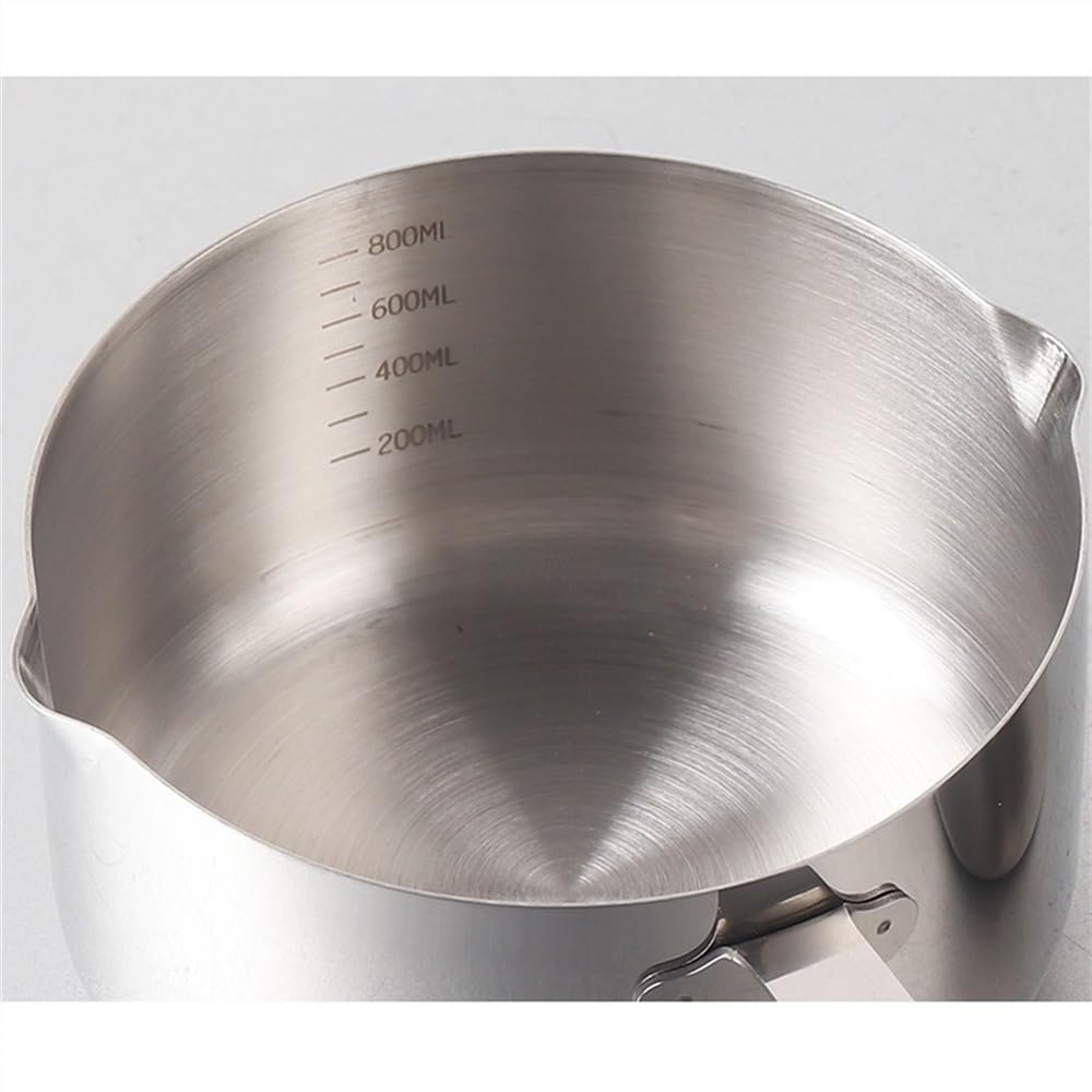 Cuchara medidora de acero inoxidable 400 ml/600 ml/1000 ml, cuchara pequeña for café(S Silver,Silver)