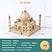 UGUTER 3D Wooden Puzzle Architecture Building Taj Mahal Model Craft STEM Kit LED Light DIY Home Decoration Mother's Day Birthday Gift for Adults & Kids (Taj Mahal)