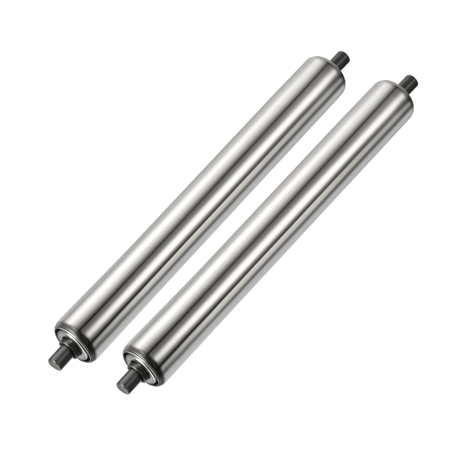 YOKIVE 2 Piezas Rodillo Transportador Plata Diámetro de 1.5"