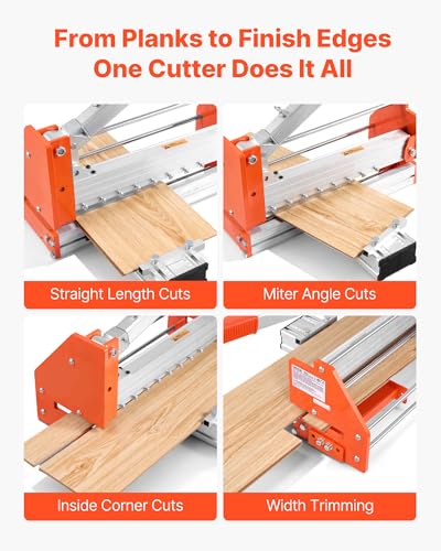 Image of VEVOR 12 inch Vinyl Floor Cutter, 12mm Thick Laminate Flooring Cutter with Upgraded Labor-Saving Aluminum-Alloy Lever, Telescoping Support Plate, Cuts Certain Engineered Wood, LVT, VCT, SPC, LVP, WPC