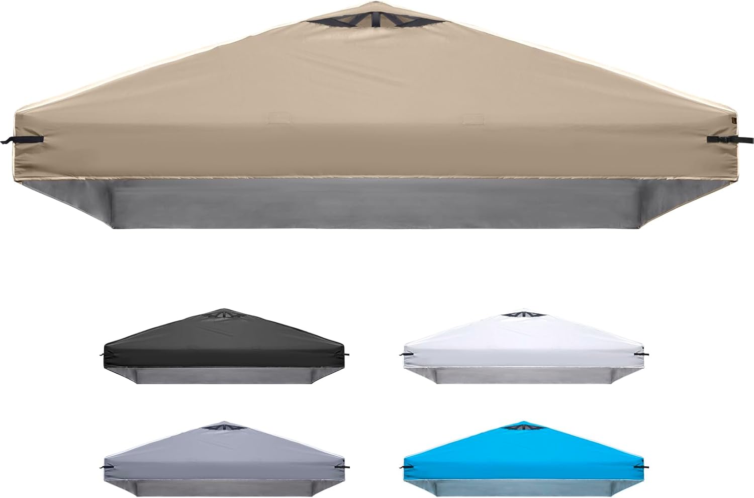 Canopy Replacement Top Cover with Air Vents for 8x8 Pop up Canopy Gazebo Tent, with Adjustable Strap, Fit for Top Widths from 94-98in, Waterproof & Anti-UV for Outdoor Shade (Frame Not Included)