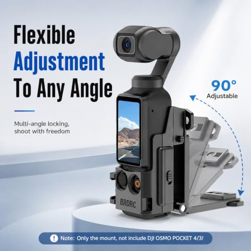 Image of ZORBES Magnet Mount Stand for Osmo Pocket 3 /4 Adjustable Clamp Holder | Equipped with standard screw hole and clip interface, compatible with tripods selfie sticks for hiking cycling