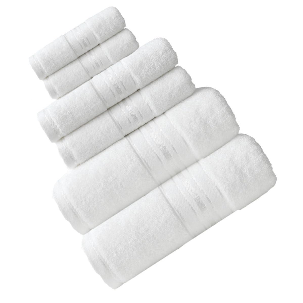 Blanc Ensemble de Serviettes de Bain Doux et Absorbant, en Coton