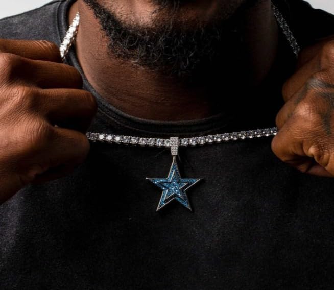 GLD Officially licensed NFL Sports Team Logo Pendant - Gold Plated Iced Out Football Necklace Charm - Image 2