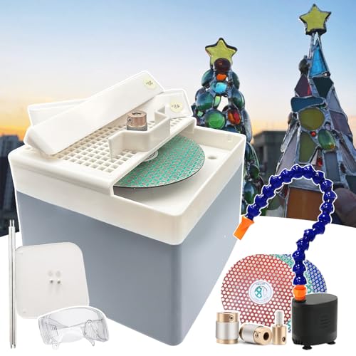 Kit de molinillo de vidrieras para principiantes, incluye cabezal de molienda, discos de grano y herramienta de posicionamiento para ángulos de 30°, 45°, 60°, 90°, perfecto para proyectos de