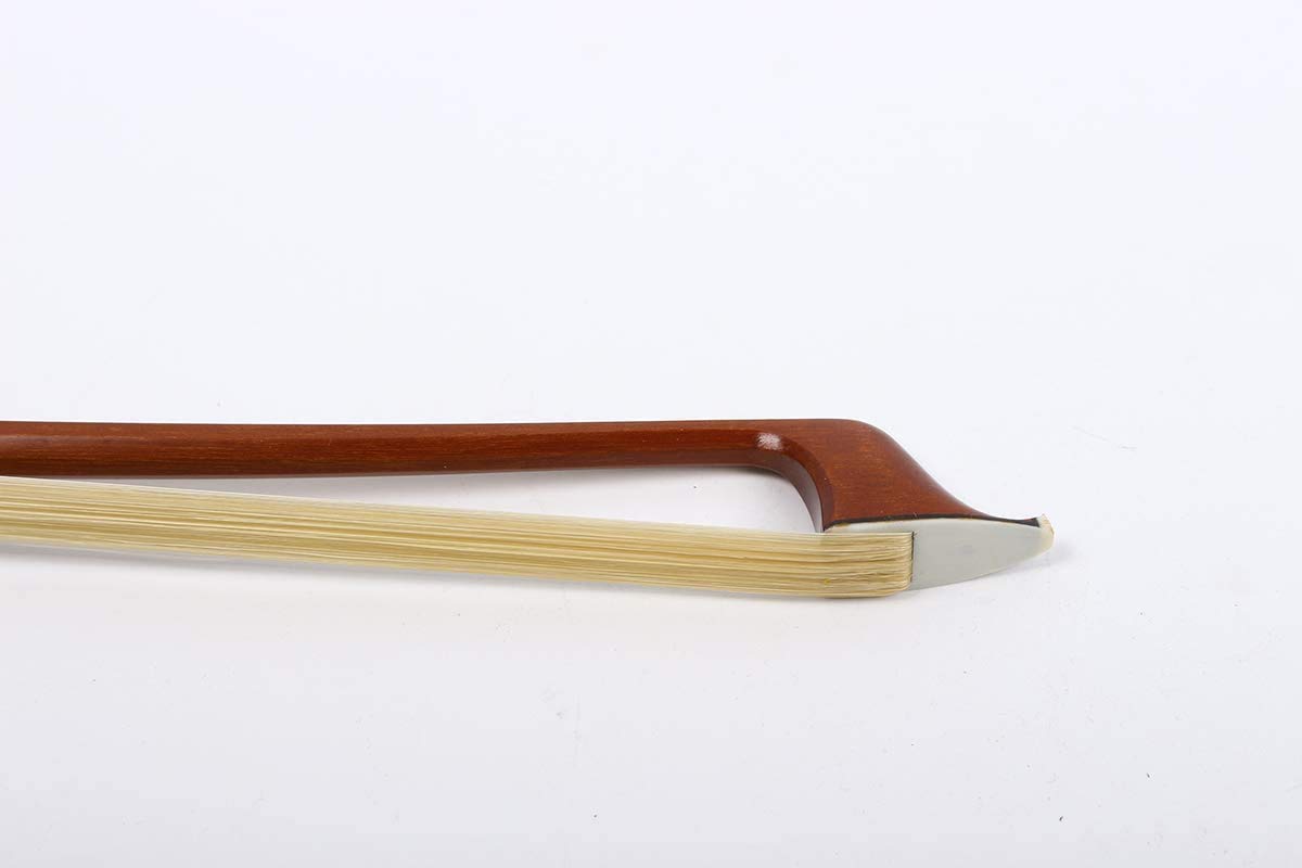 Yinfente Arco de violonchelo de madera brasileña 4/4 tamaño completo, pelo de caballo mongol natural, rana de ébano con incrustaciones circulares, hecho a mano