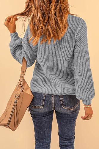 PRETTYGARDEN Fall Sweaters for Women 2025 Fashion Long Sleeve Casual Ribbed Knit Winter Clothes Pullover Jumper Tops