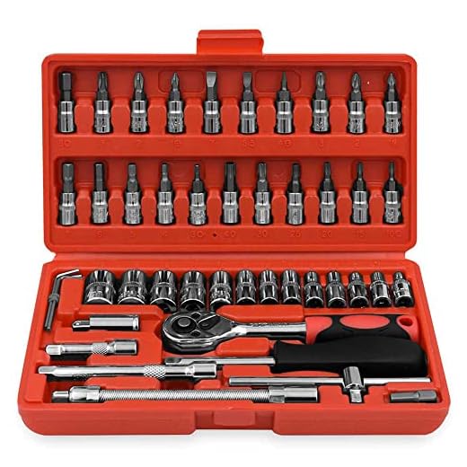 OcioDual Juego Herramientas de Mano Mecánicas Manuales Maletin Maleta 46 Piezas Carraca Reversible Vaso Combinadas Allen Taller