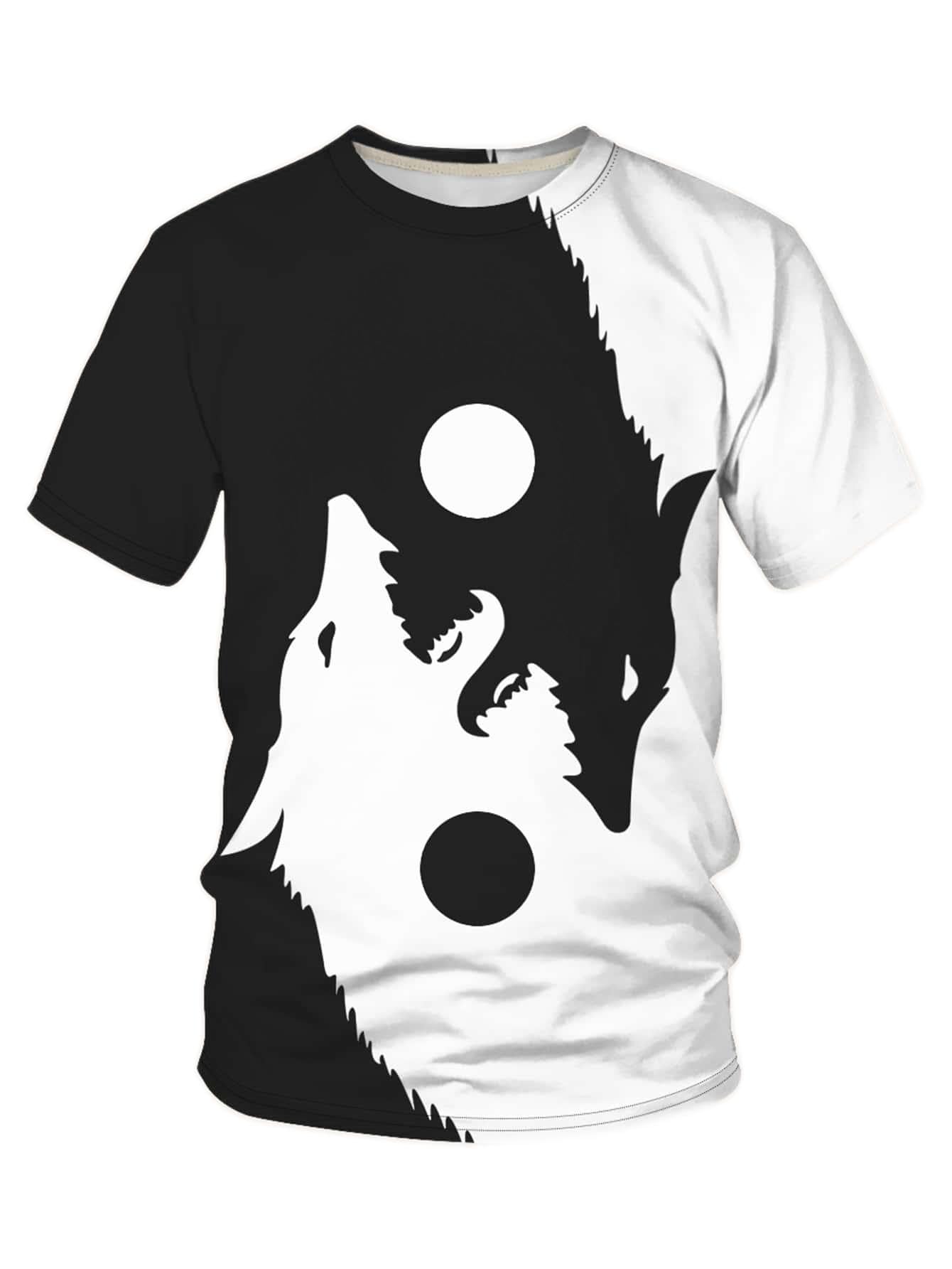 GenericManfinity LEGND Men Two Tone Animal Print Tee