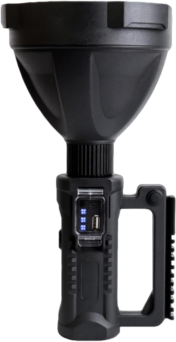 DOITOOL USB Rechargeable Outdoor Searchlight Long Distance Hard Light Flashlight Portable Waterproof Torch with Anti-Skid Handle for Camping Hiking Emergency