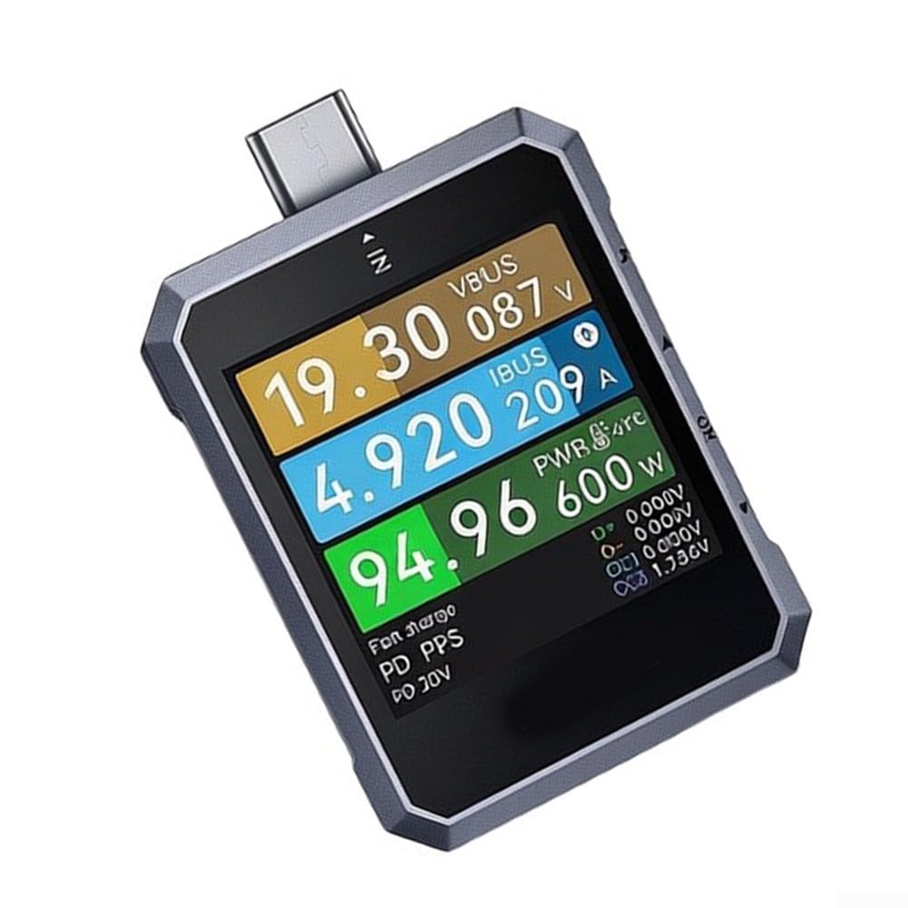 240w Pd 3.1 Usb C Medidor de Potencia Probador Con Resolución de 7 Dígitos Y Análisis de Flujo de Corriente Bi Direccional Para Envejecimiento de Batería Para Insights Plus Pantalla Inteligente Sensor