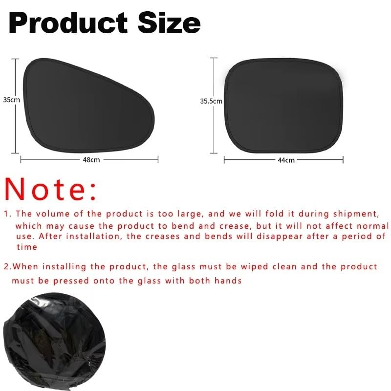 Parasol Luna Coche Visera Electrostática De Verano para Ventana Lateral Coche, Cortinas Sombra 4 Capas, Bloqueador UV Antideslumbrante, Piezas Internas(Rear 2pc)