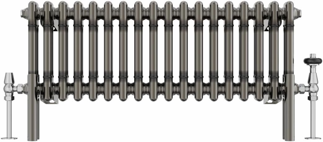 Warmehaus 300x830mm Raw Metal Horizontal Column Radiator Double Traditional Cast Iron Style Bathroom Radiator