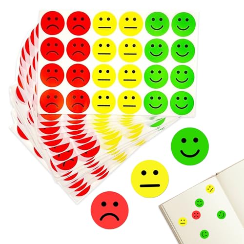 1200 Adesivi Smiley Tableau Comportement Enfant,2,5 Cm Gommettes Autocollantes,Felici E Tristi Gomette,Gommettes Enfant,Possono Essere Utilizzati Per Tableau...
