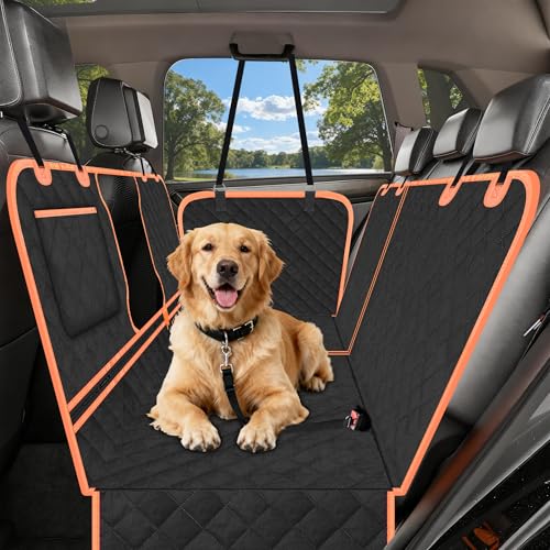 CIYYFVA Coprisedile Auto per Cani, 600D Telo Auto per Cani Impermeabile Antiscivolo con Protezione Laterale e Finestre a Maglie, Copertura Universale per Station Wagon, Furgoni e SUV